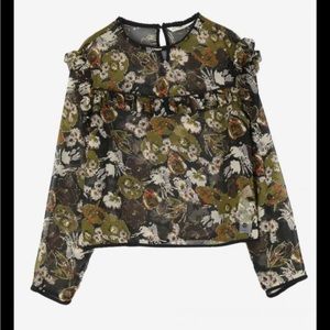 ZARA | Sheer floral blouse